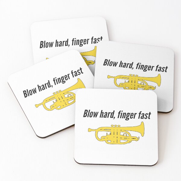 Item preview, Cornet - BLOW HARD, FINGER FAST - Funny trumpet gift / Funny cornet gift designed and sold by HEJAshirts.