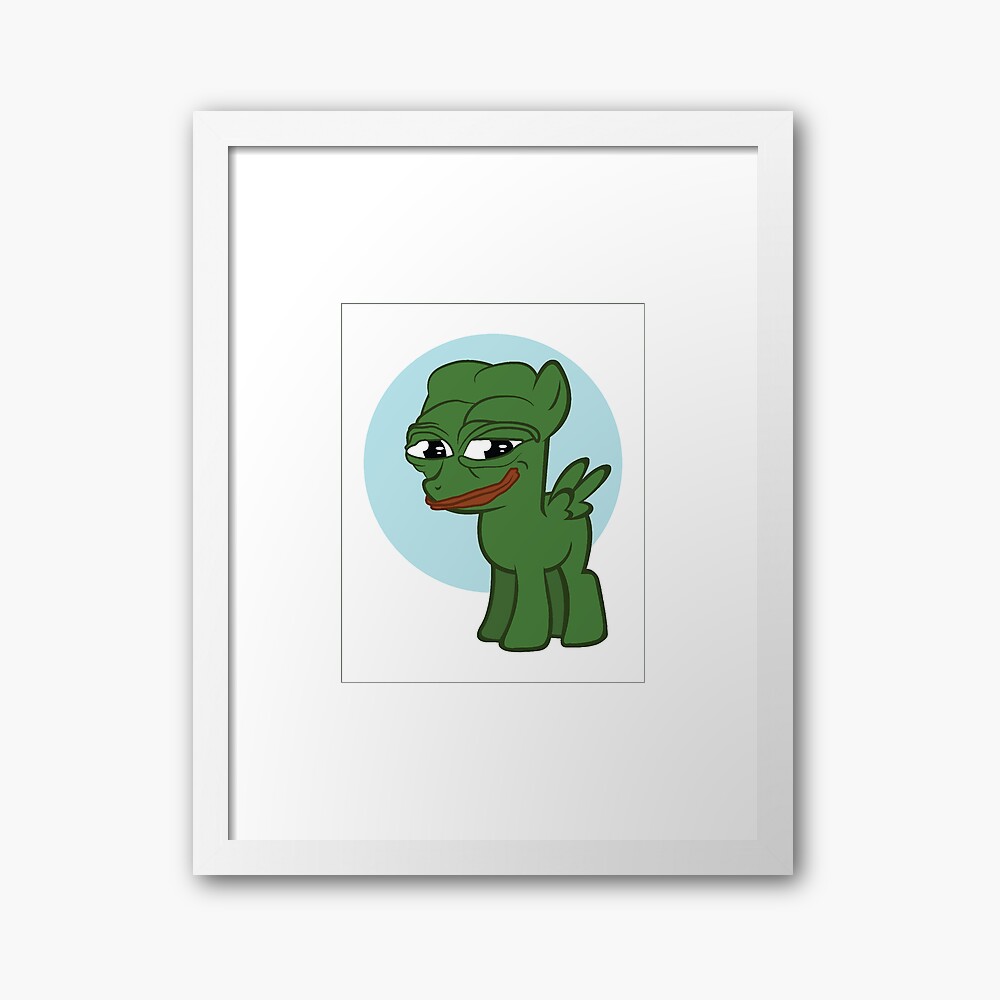 Pepethefrog Smiling My Little Pony Memes War Rare Smug Pepe Frog Animeright Hd Framed Art Print By Iresist Redbubble