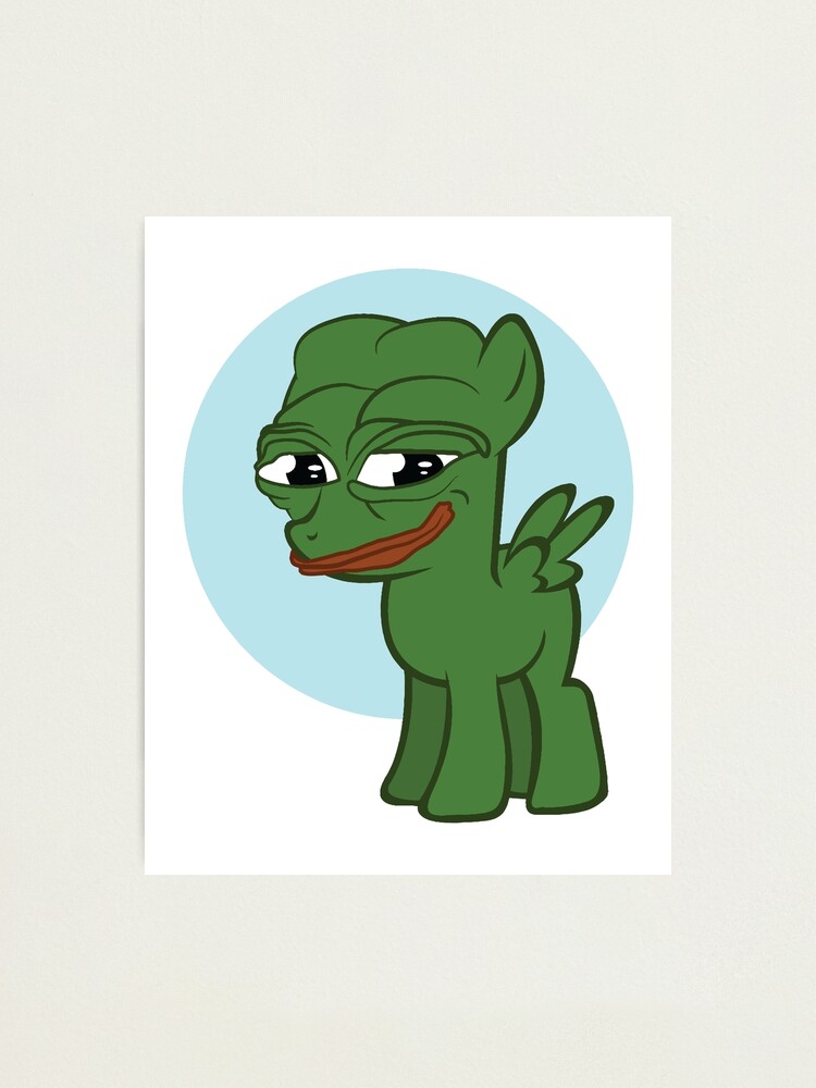 Pepethefrog Smiling My Little Pony Memes War Rare Smug Pepe Frog Animeright Hd Photographic Print By Iresist Redbubble