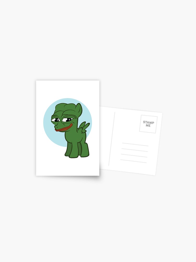 Pepethefrog Smiling My Little Pony Memes War Rare Smug Pepe Frog Animeright Hd Postcard By Iresist Redbubble