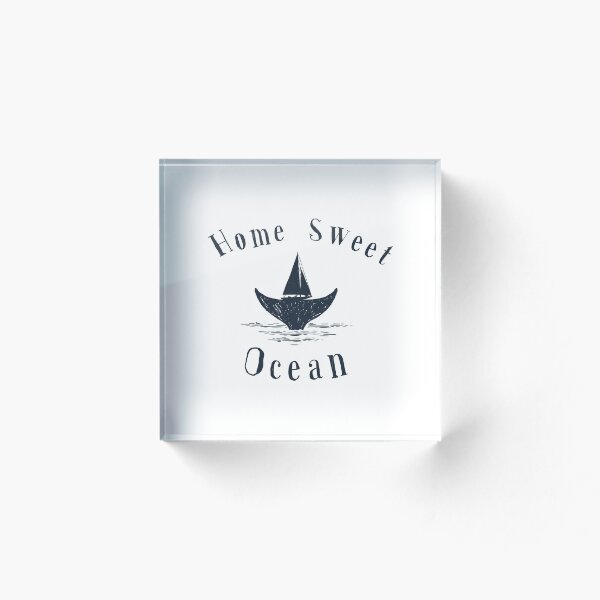 Artikelvorschau, Home Sweet Ocean mit einem Segelboot und einem Wal entworfen und verkauft von SeaAndLight.