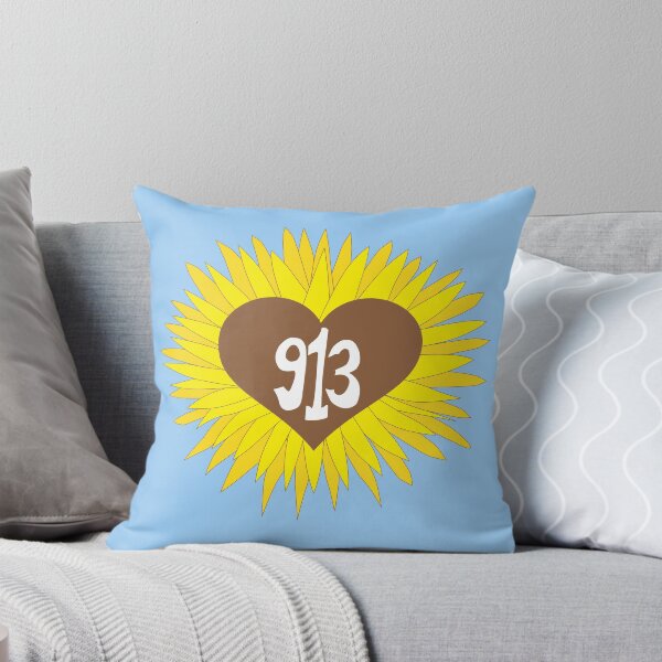 Item preview, Hand Drawn Kansas Sunflower Heart 913 Area Code designed and sold by itsrturn.