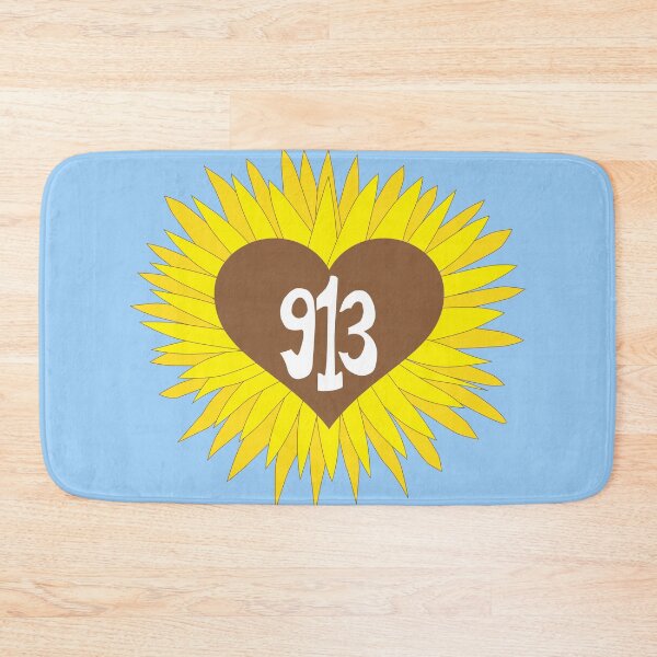 Item preview, Hand Drawn Kansas Sunflower Heart 913 Area Code designed and sold by itsrturn.