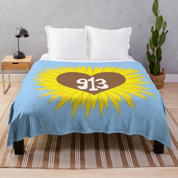 Item preview, Hand Drawn Kansas Sunflower Heart 913 Area Code designed and sold by itsrturn.