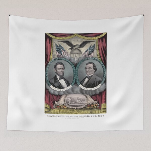 Item preview, Abraham Lincoln and Andrew Johnson Election Banner 1864 designed and sold by warishellstore.