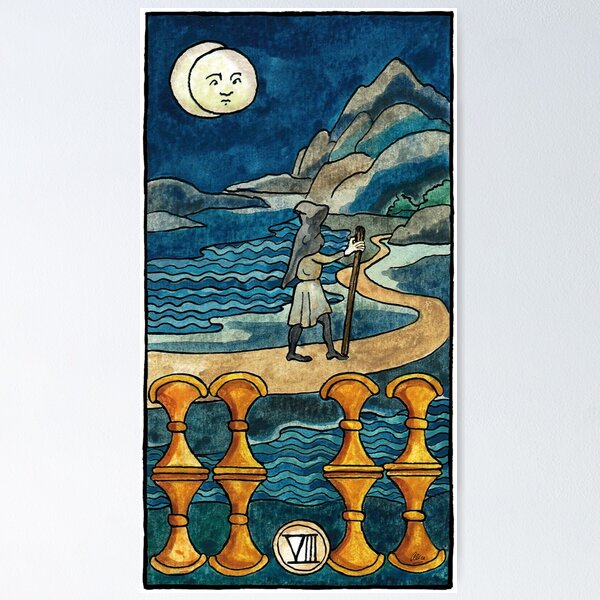 Tarot de Marseille-Waite 8 de Coupes Poster