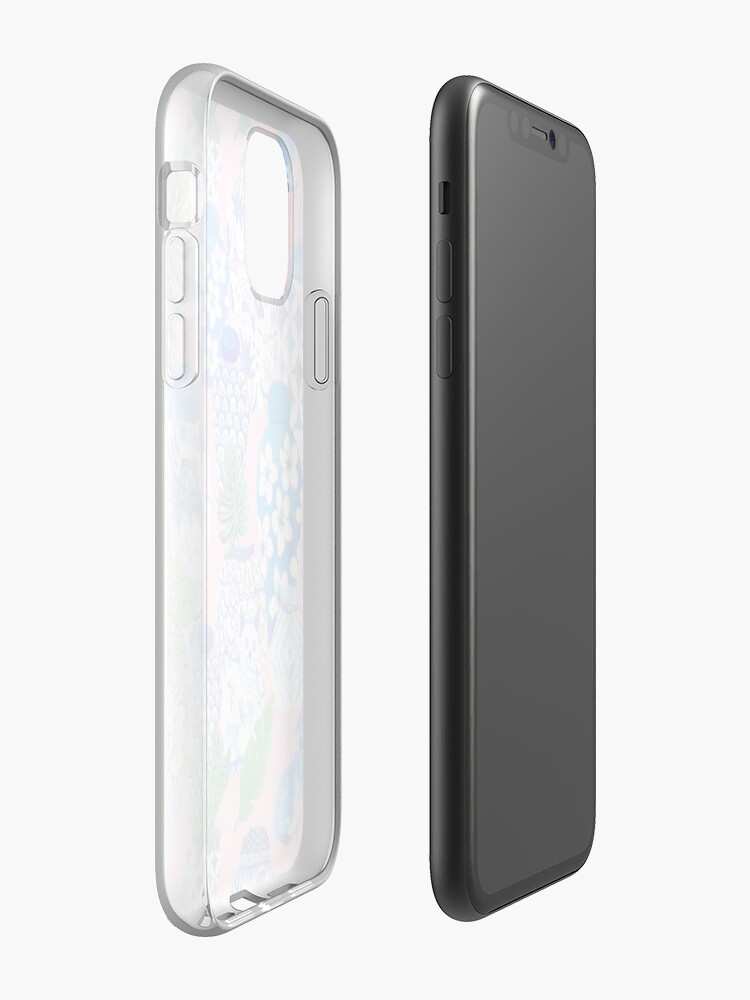 Alternate view of chinese ginger jars and foo dogs with palms on pink iPhone Case & Cover
