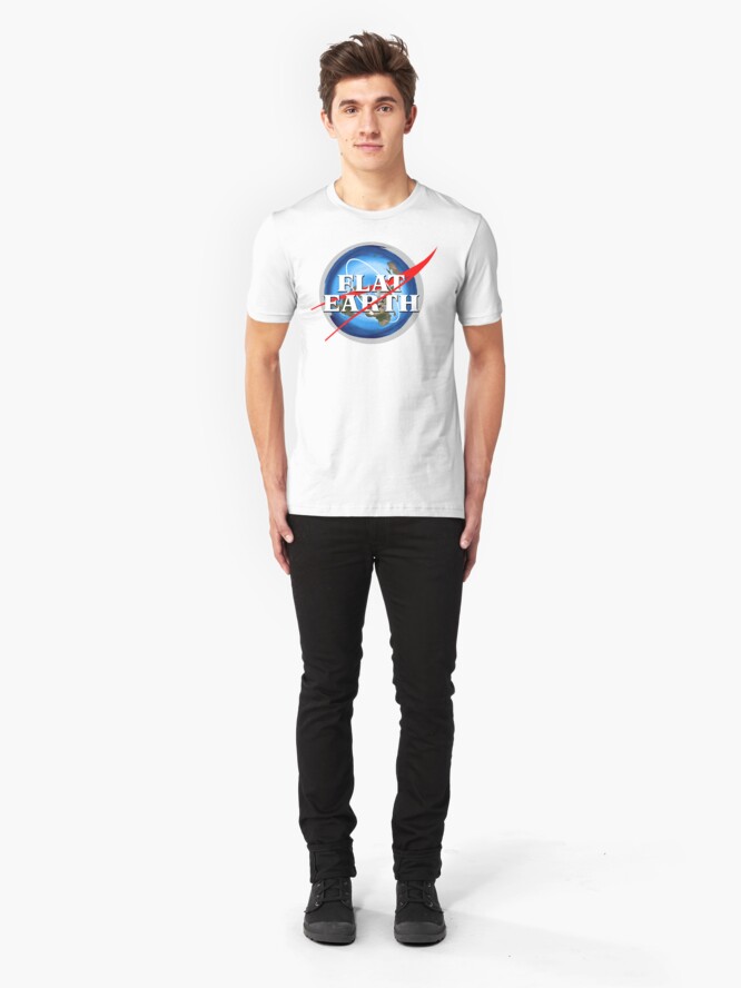 Alternate view of Flat Earth NASA Logo Slim Fit T-Shirt