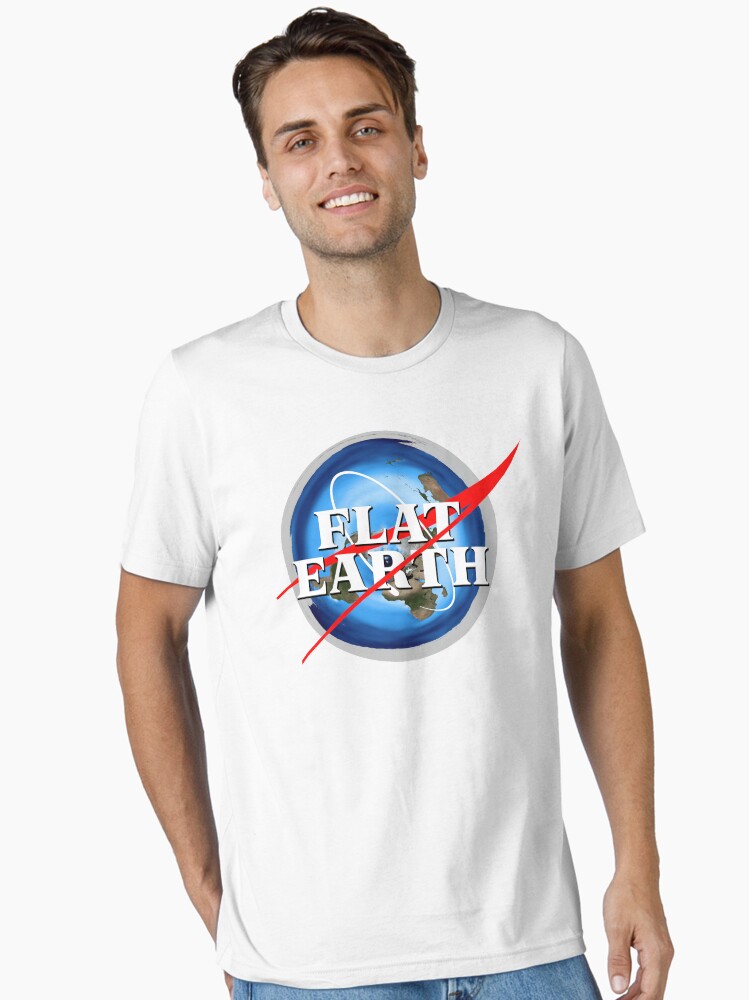 Thumbnail 2 of 7, Essential T-Shirt, Flat Earth NASA Logo designed and sold by ODDTV.