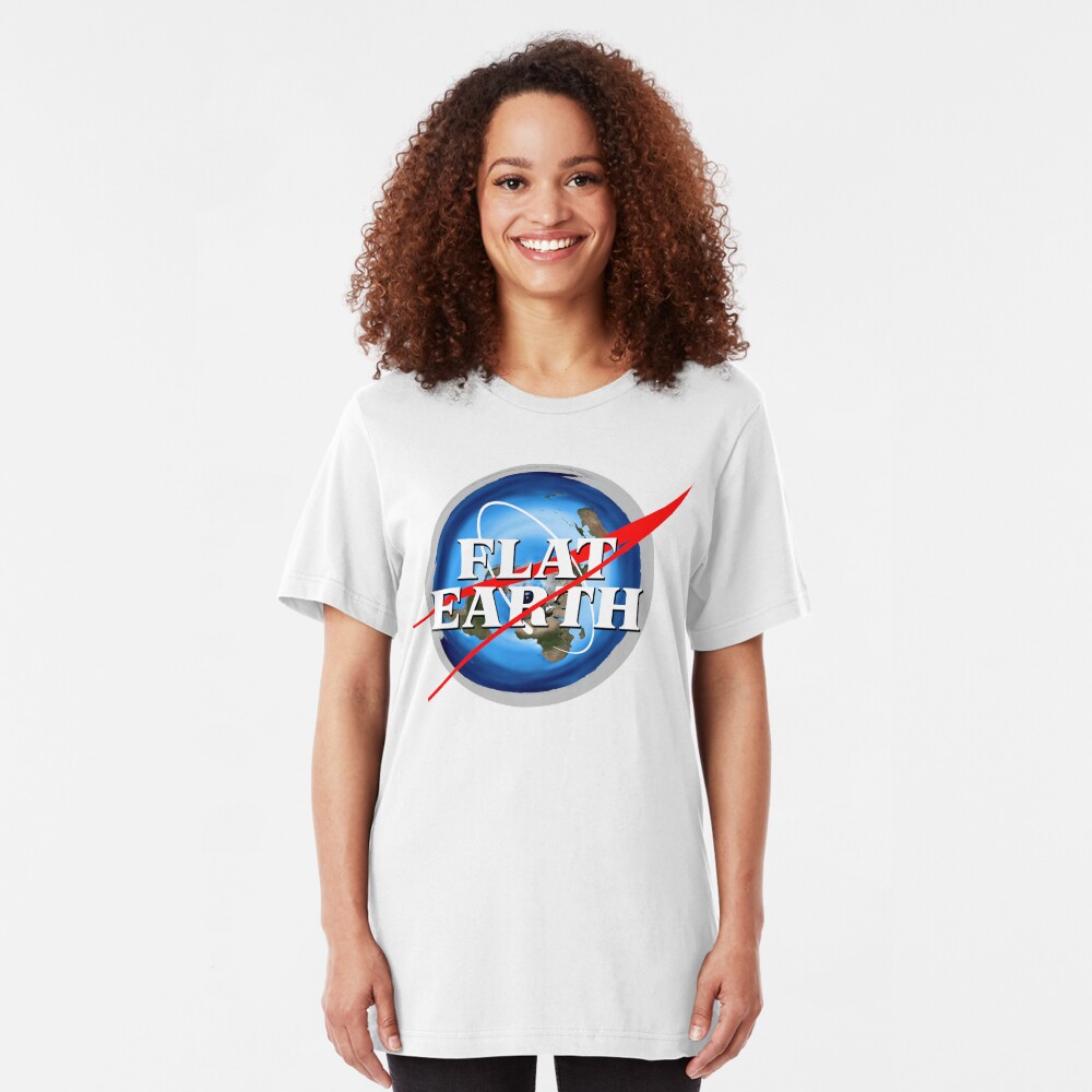 Flat Earth NASA Logo Slim Fit T-Shirt