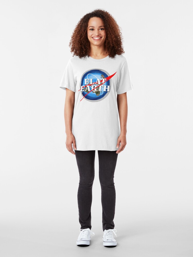 Alternate view of Flat Earth NASA Logo Slim Fit T-Shirt