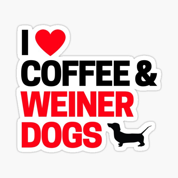 Aperçu de l'œuvre J'aime les chiens Coffee & Weiner créée et vendue par rickyroekowski.