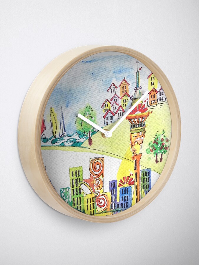 Alternate view of Auckland cityscape Clock