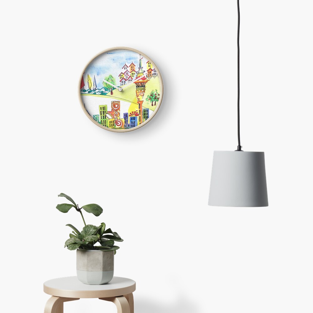 Auckland cityscape Clock