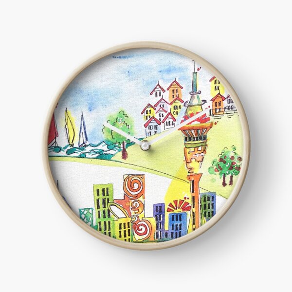 Auckland cityscape Clock