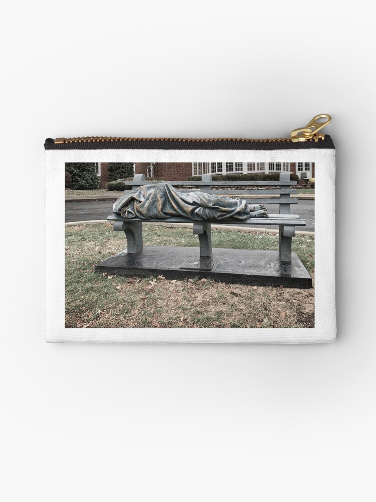 Thumbnail 1 of 4, Zipper Pouch, Homeless Jesus on a cold day. designed and sold by Scooterbob.