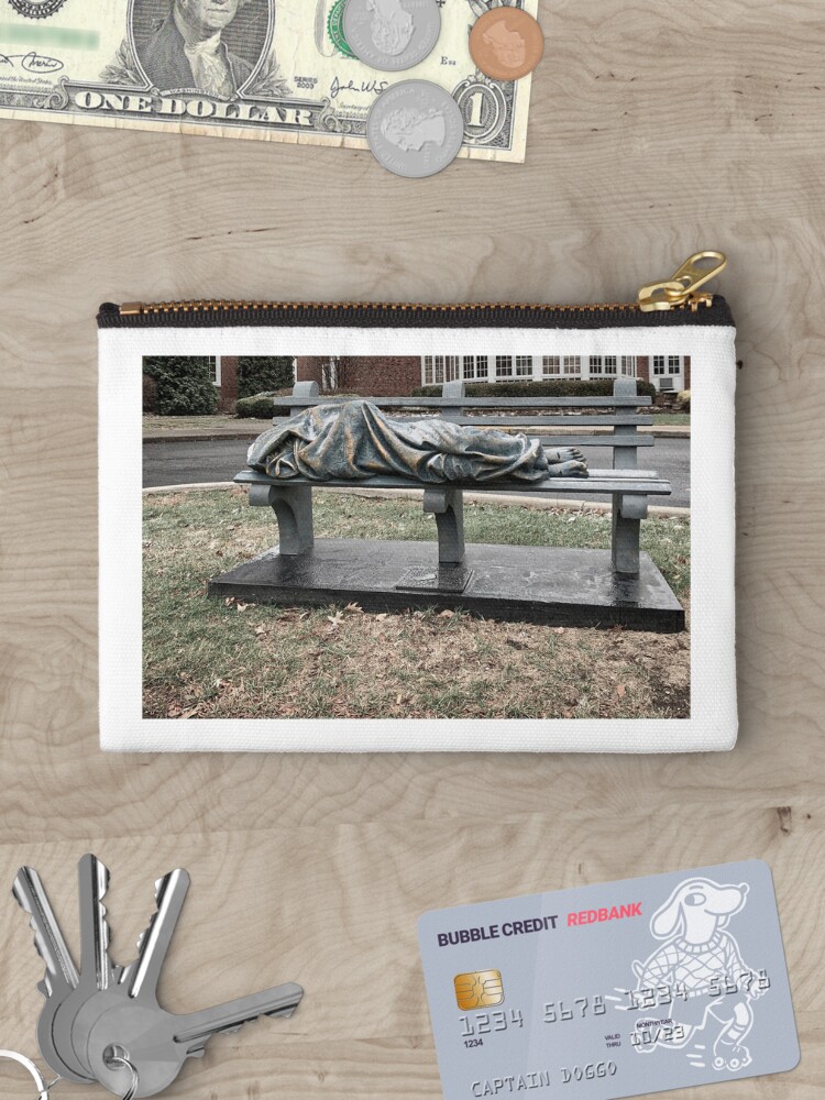 Thumbnail 3 of 4, Zipper Pouch, Homeless Jesus on a cold day. designed and sold by Scooterbob.