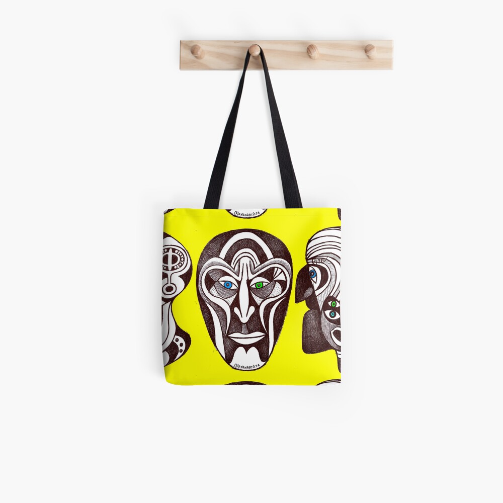 My twin illogical fractal faces (original handmade drawing) Tote Bag