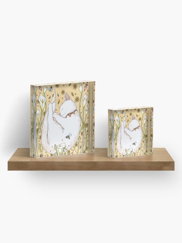 Alternate view of Butterflies and Bees Acrylic Block