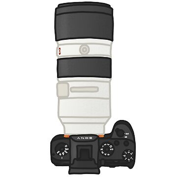 Vorschaubild zum Design Spiegellose Kamera von Sony und handgezeichnete Figur mit 70–200 mm f2.8 von Carter Kowalski
