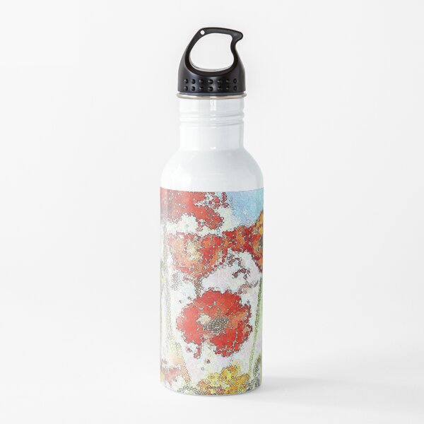 Mosaic poppies Water Bottle