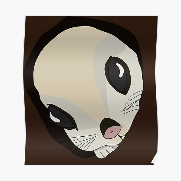 Japanese flying squirrel in a hole Poster