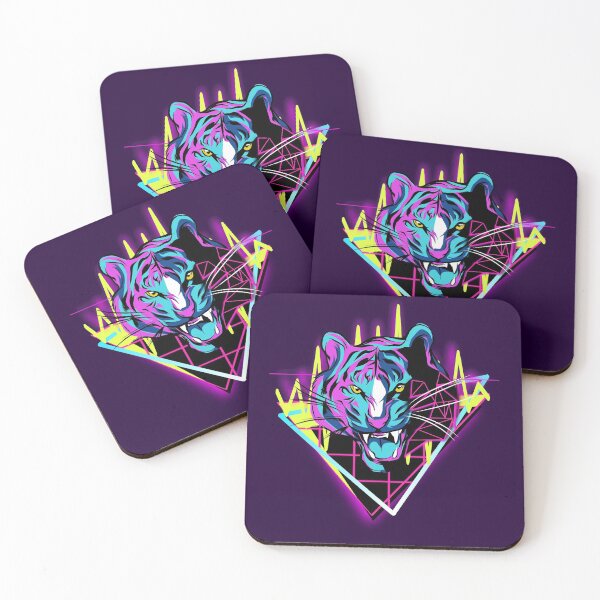 Item preview, Neon future retro wave tiger designed and sold by Tahuverian.