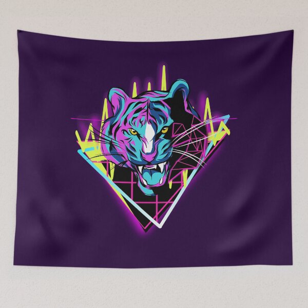 Item preview, Neon future retro wave tiger designed and sold by Tahuverian.