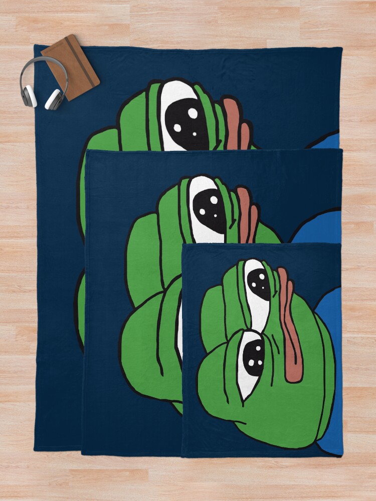 Alternate view of PepeTheFrog Apu Apustaja The Helper Wall eyed pepe Blue with Sticker Set HD HIGH QUALITY ONLINE STORE Throw Blanket