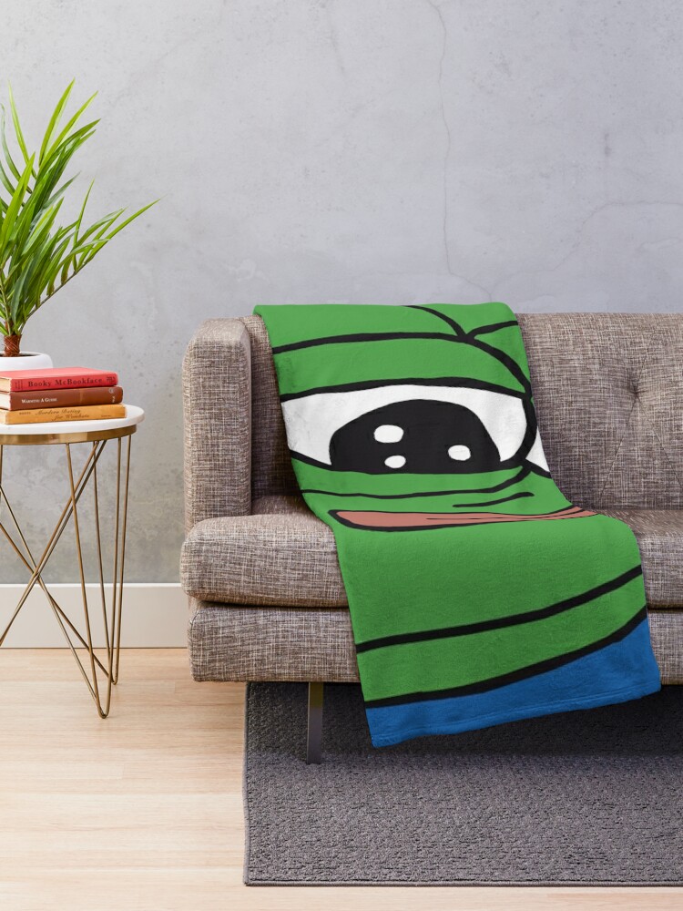 Alternate view of PepeTheFrog Apu Apustaja The Helper Wall eyed pepe Blue with Sticker Set HD HIGH QUALITY ONLINE STORE Throw Blanket