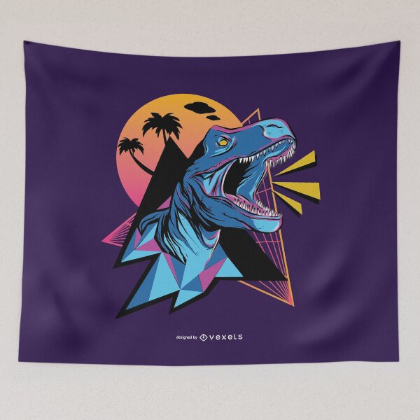 Item preview, Neon future retro dinosaur designed and sold by Tahuverian.