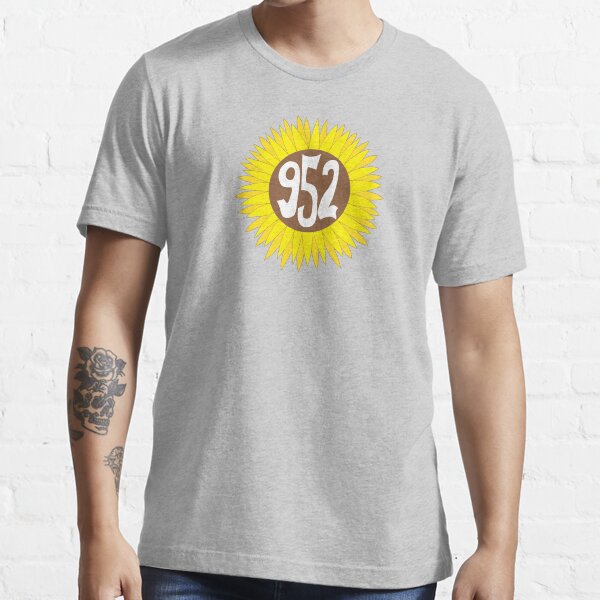 hand-drawn-minnesota-sunflower-952-area-code-t-shirt-for-sale-by