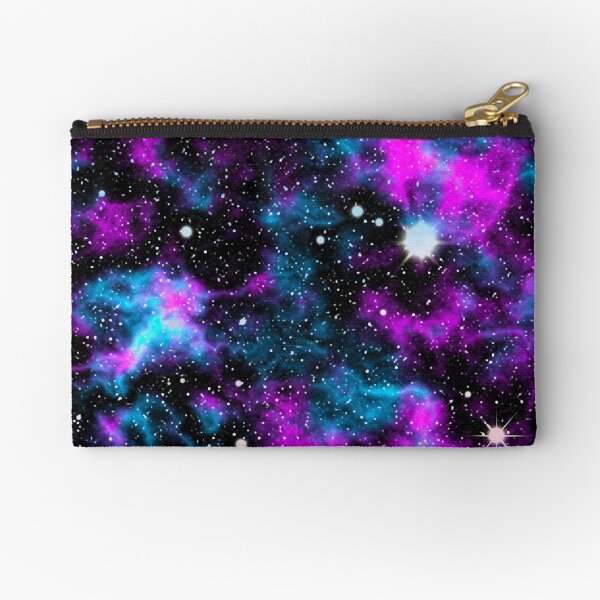 Purple and Blue Galaxy Zipper Pouch