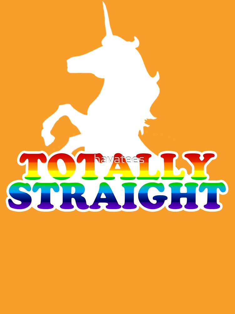 totally straight unicorn rainbow t shirt