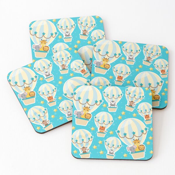 Item preview, Cute Jungle Animals Flying in Hot Air Balloons designed and sold by sweetbelle.