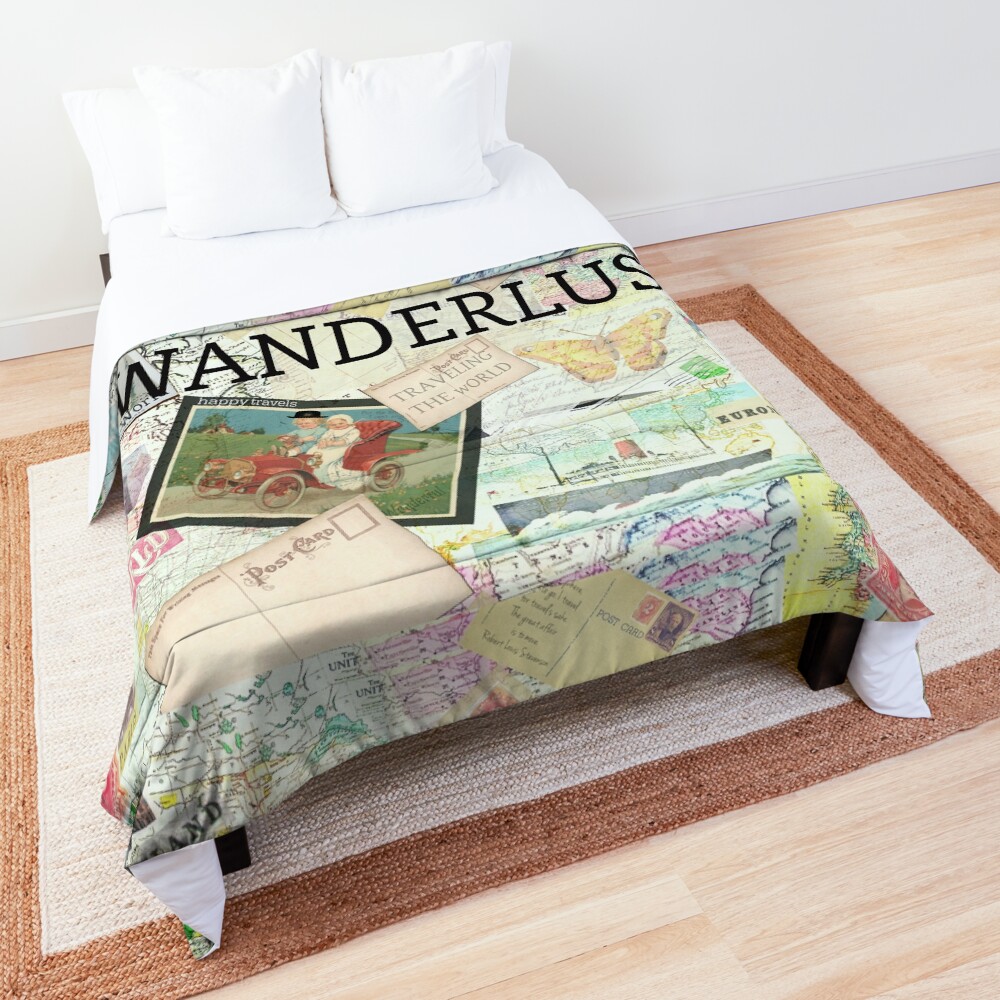 Wanderlust Travel Quote Comforter