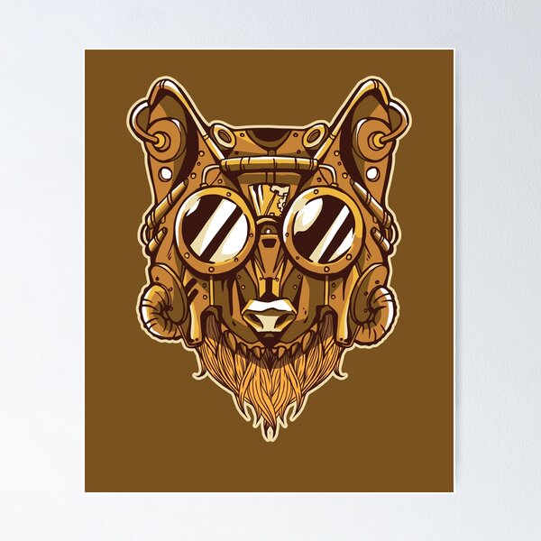 Item preview, Retro Future Steampunk Wolf designed and sold by Tahuverian.