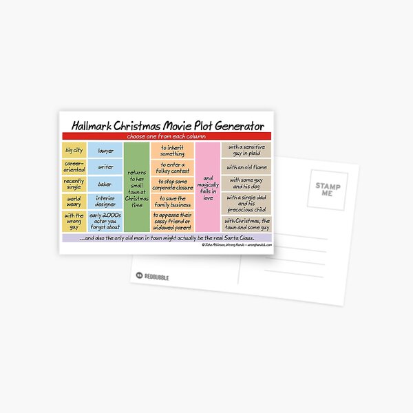 Hallmark Christmas Movie Plot Generator Postcard