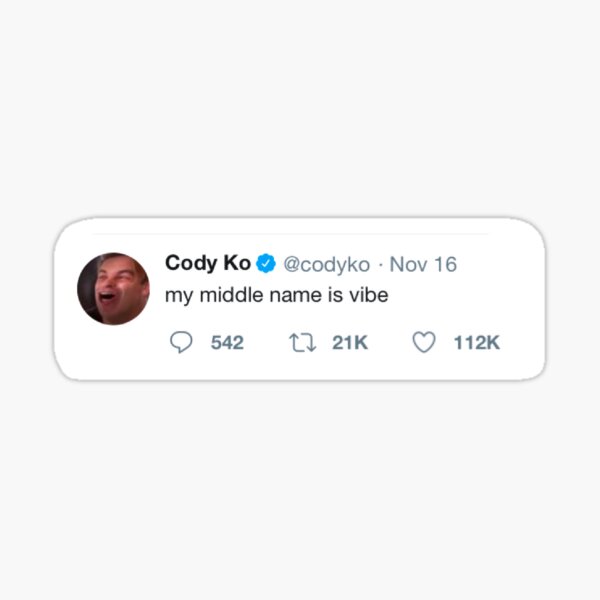 Cody ko vibe tweet Sticker