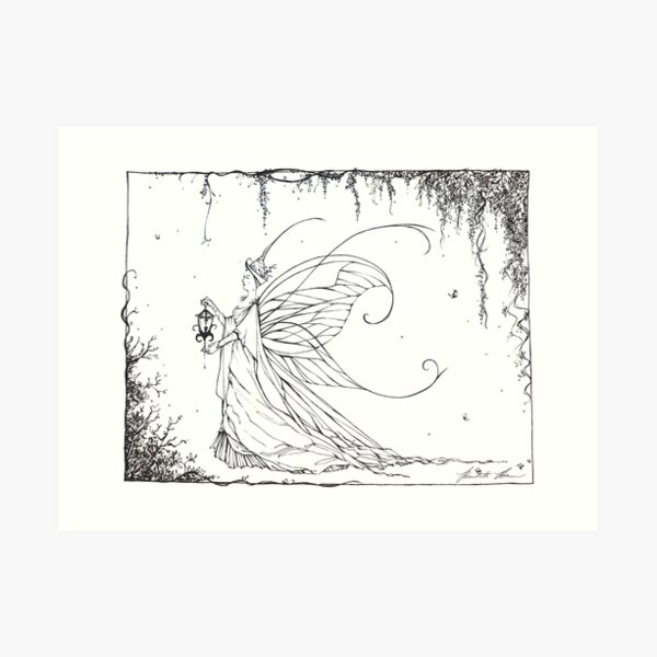 THE FAERY QUEEN Pen and Ink Illustration Art Print