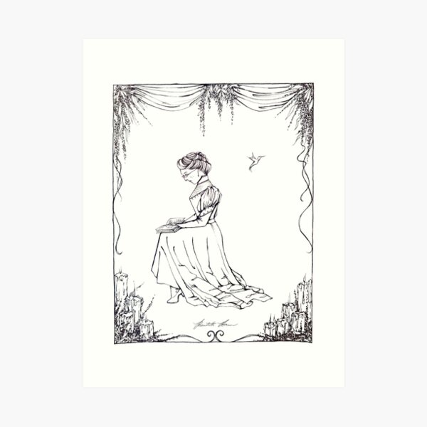 LOST IN PLOT Pen and Ink Illustration Art Print