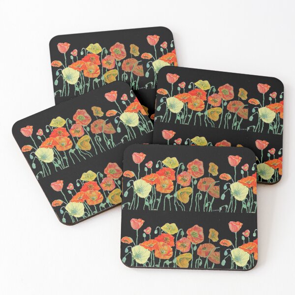 Item preview, Poppy Watercolor Painting Red Orange Black Art designed and sold by Sarah  Rajkotwala.