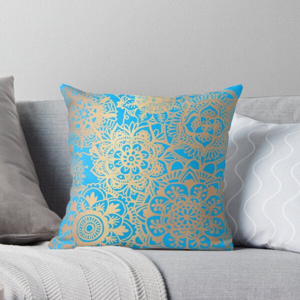 Item preview, Light Blue and Gold Mandala Pattern designed and sold by Julie Erin Designs.