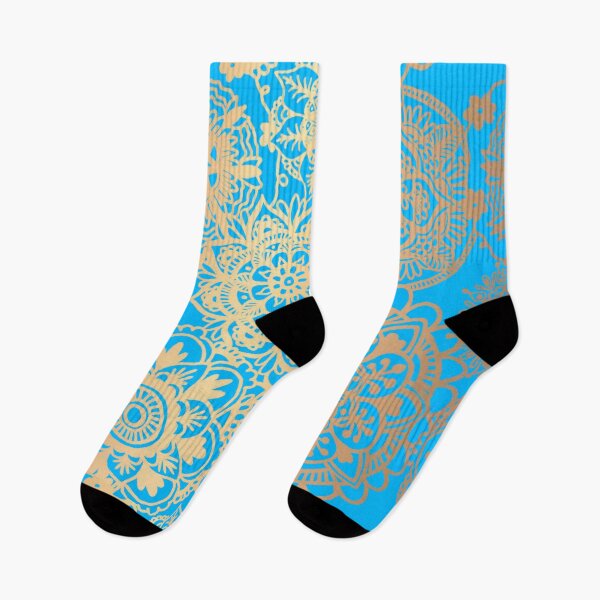 Item preview, Light Blue and Gold Mandala Pattern designed and sold by Julie Erin Designs.