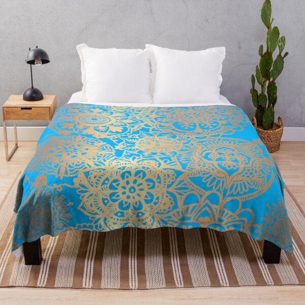 Item preview, Light Blue and Gold Mandala Pattern designed and sold by Julie Erin Designs.