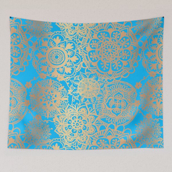 Item preview, Light Blue and Gold Mandala Pattern designed and sold by Julie Erin Designs.