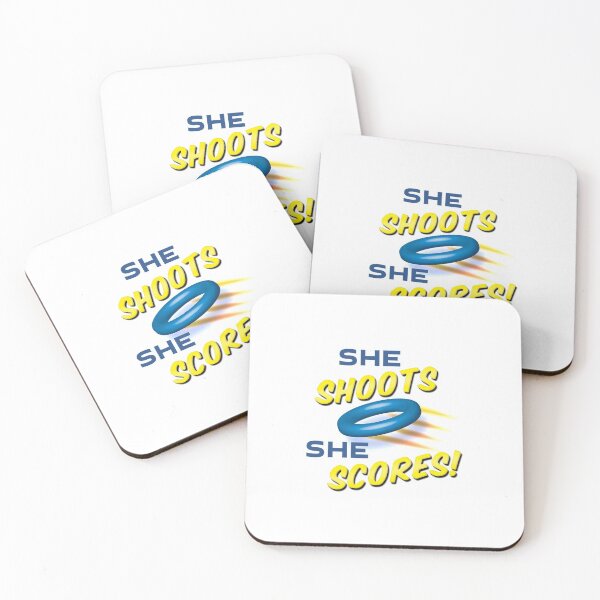 Item preview, 'She Shoots She Scores!' (White) designed and sold by The Button Gal.