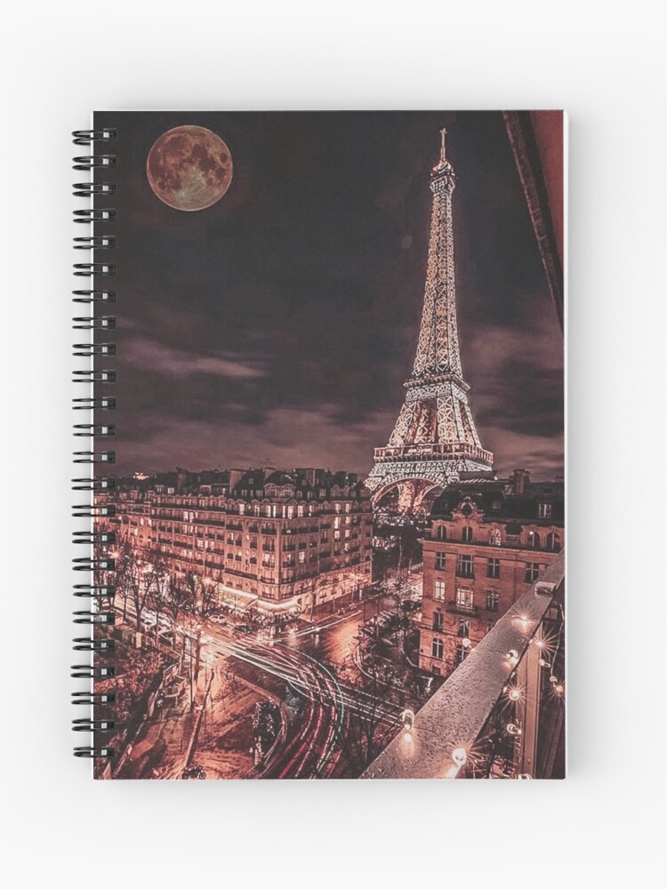 Paris Nights Rose Gold City Scene Aesthetic Window View Spiral Notebook For Sale By Wildxinfinite Redbubble