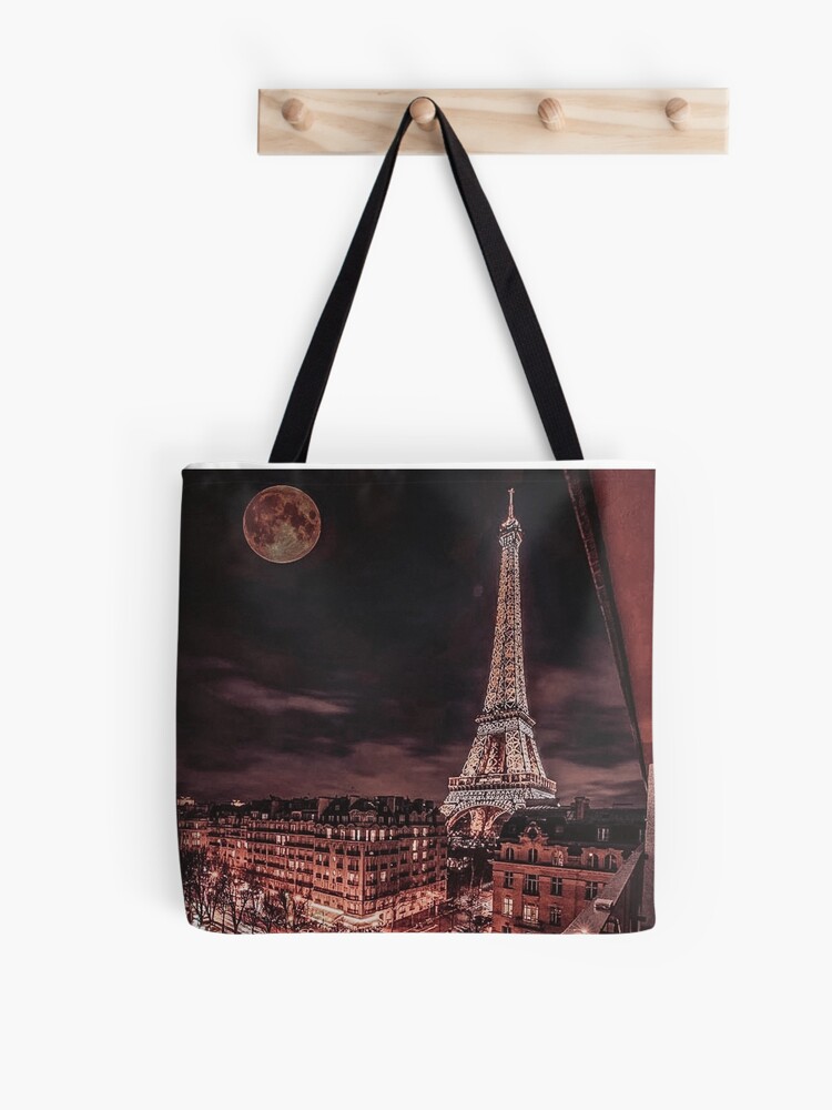 Paris Nights Rose Gold City Scene Aesthetic Window View Tote Bag