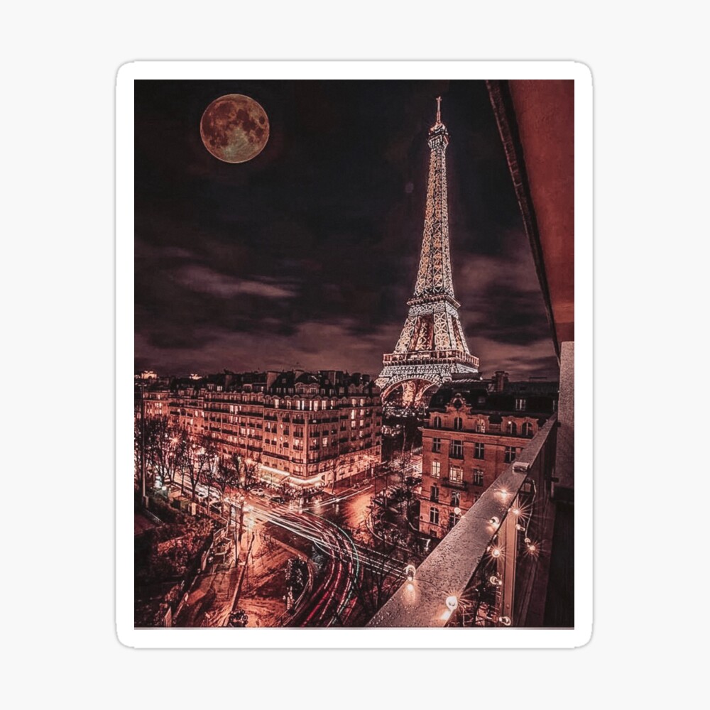 Paris Nights Rose Gold City Scene Aesthetic Window View Poster By Wildxinfinite Redbubble